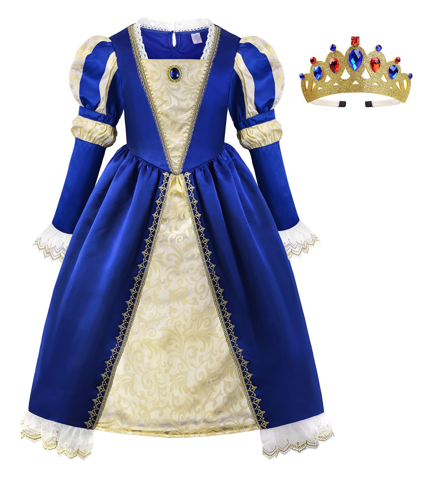 Relibeauty Medieval Costume Girls Renaissance Princess Queen Costume For Girls Dress Up,6-7/130