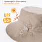 Baby Sun Hat For Boy Girl Toddler Summer Bucket Hat Kids Sun Protection Beach Hat Cotton Baby Hats Light Khaki