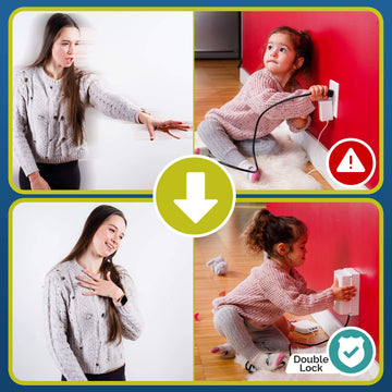 Baby Safety Outlet Cover Box (2 Pack) Double Lock For Much Better Toddler Proofing, Easier Operation, Simple 3 Step Install With