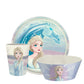 Zak Designs Disney Frozen 2 Kids Dinnerware Set 3 Pieces, Durable and Sustainable Melamine Bamboo Plate, Bowl, and Tumbler are P