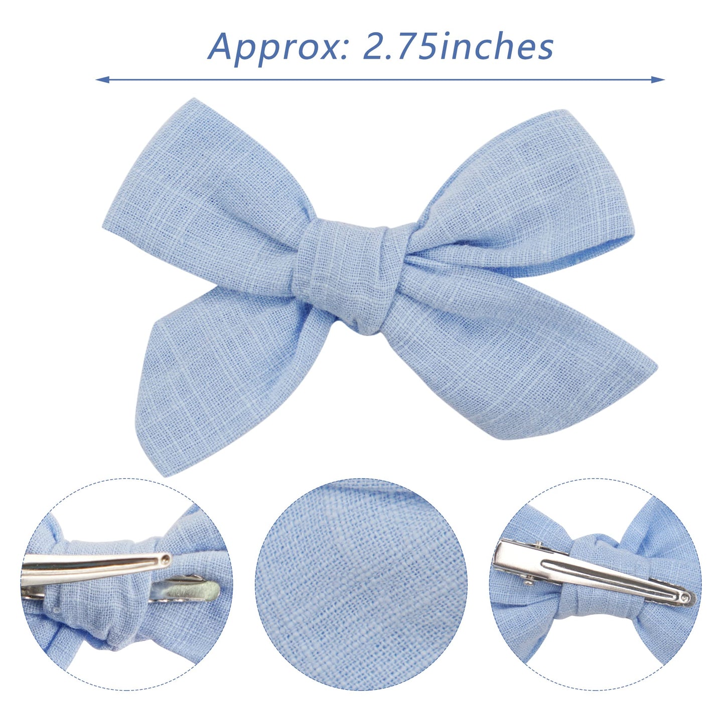 C  Llot 40 Pieces Girls Hair Bows Linen Fabric Bows Alligator Clips Hair Accessories For Little Girls Toddlers Kids And Teens