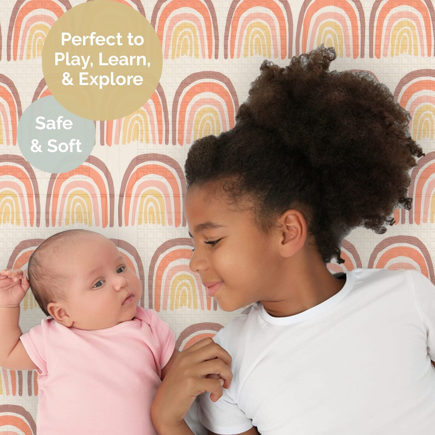 Jumpoff Jo - Large Waterproof Foam Padded Play Mat For Infants, Babies, Toddlers, Play & Tummy Time, Foldable Activity Mat, 70 I