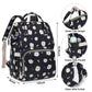 Xunteny Daisy Baby Diaper Bag Backpack For Girls Boys, Waterproof Large Maternity Nappy Bags For Mom (Black)