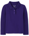 The Children'S Place Baby Girls And Toddler Girls Long Sleeve Ruffle Pique Polo, Regal Violet, 2T