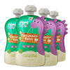 Rorosaur Ready To Eat Fruit & Veggie Baby Food Puree Pouch 100G Each, Pk Of 4 | Puree With Green Apple, Cucumber & Pear For 6+ M