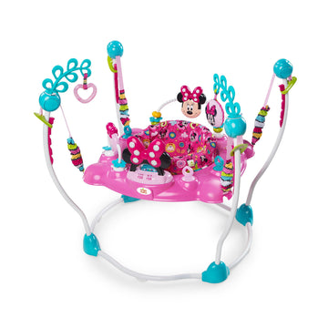 Bright Starts Disney Baby MINNIE MOUSE PeekABoo Baby Activity Center Jumper with 8 Toys, Lights & Sounds, 360-Degree Seat, 6-12 
