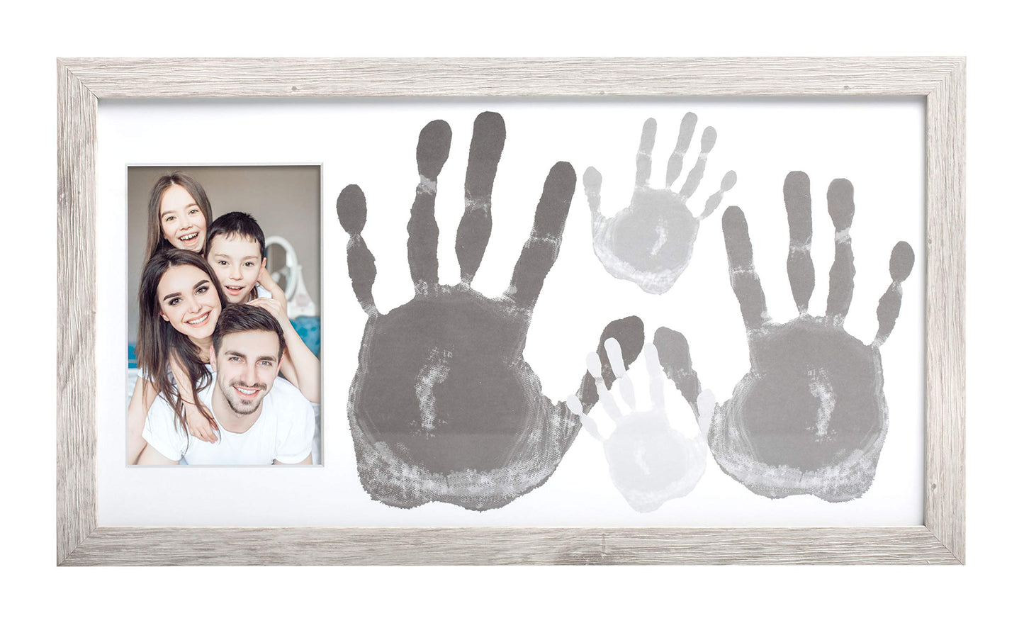 Kate & Milo DIY Family Photo Frame and Paint Kit - Craft Keepsake for Parents, Rustic Farmhouse Home Decor, Gray