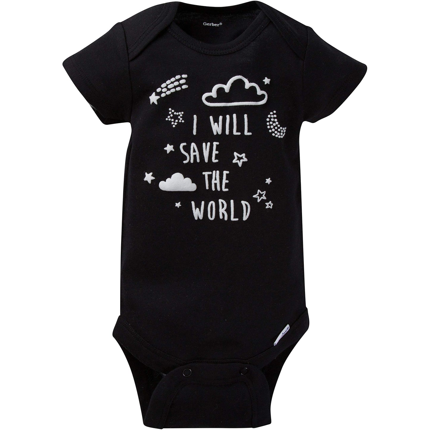 Gerber Baby 8-Pack Short Sleeve Onesies Bodysuits, Star, 12 Months