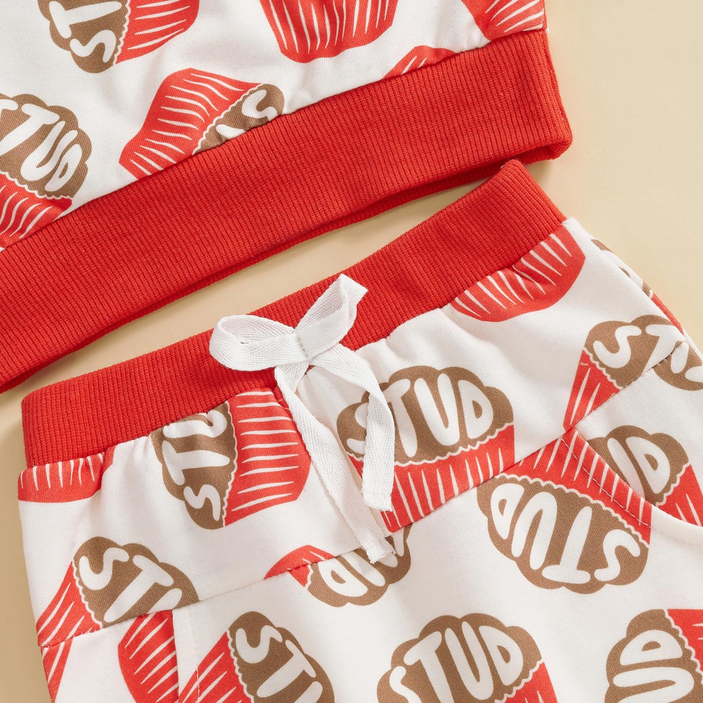 Adobabirl Toddler Baby Boy Valentines Day Outfit Letter Print Crewneck Sweatshirt And Pants Set Fall Winter Spring Clothes (Stud