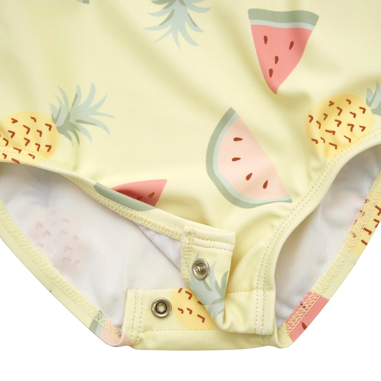 Gerber Girls' Toddler Long Sleeve One Piece Rashguard Swimsuit, Yellow Fruit