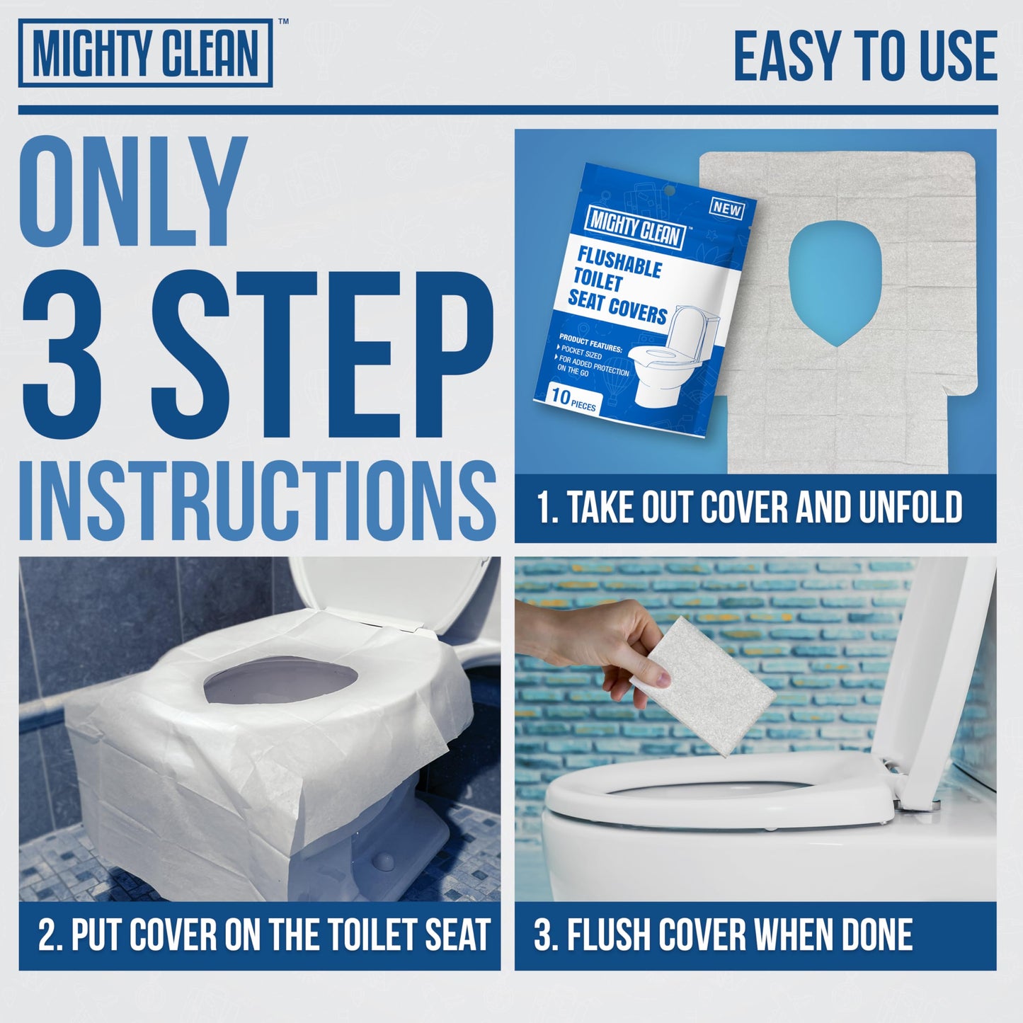 Toilet Seat Covers Flushable - Upgraded Xl Size| Biodegradable Paper Covers For Adults, Kids, Toddlers | Travel Essentials For P
