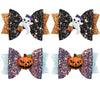 Love Sweety Baby Rose Halloween Headband Infant Pumpkin Hairband Bow Hair Clips (4Pc Shiny A)