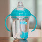Nuby No Spill 360 Weighted Straw Grip N  Sip Tritan Cup with Hygienic Cover, 8 Oz, Trainer Cup (Pink/Teal)