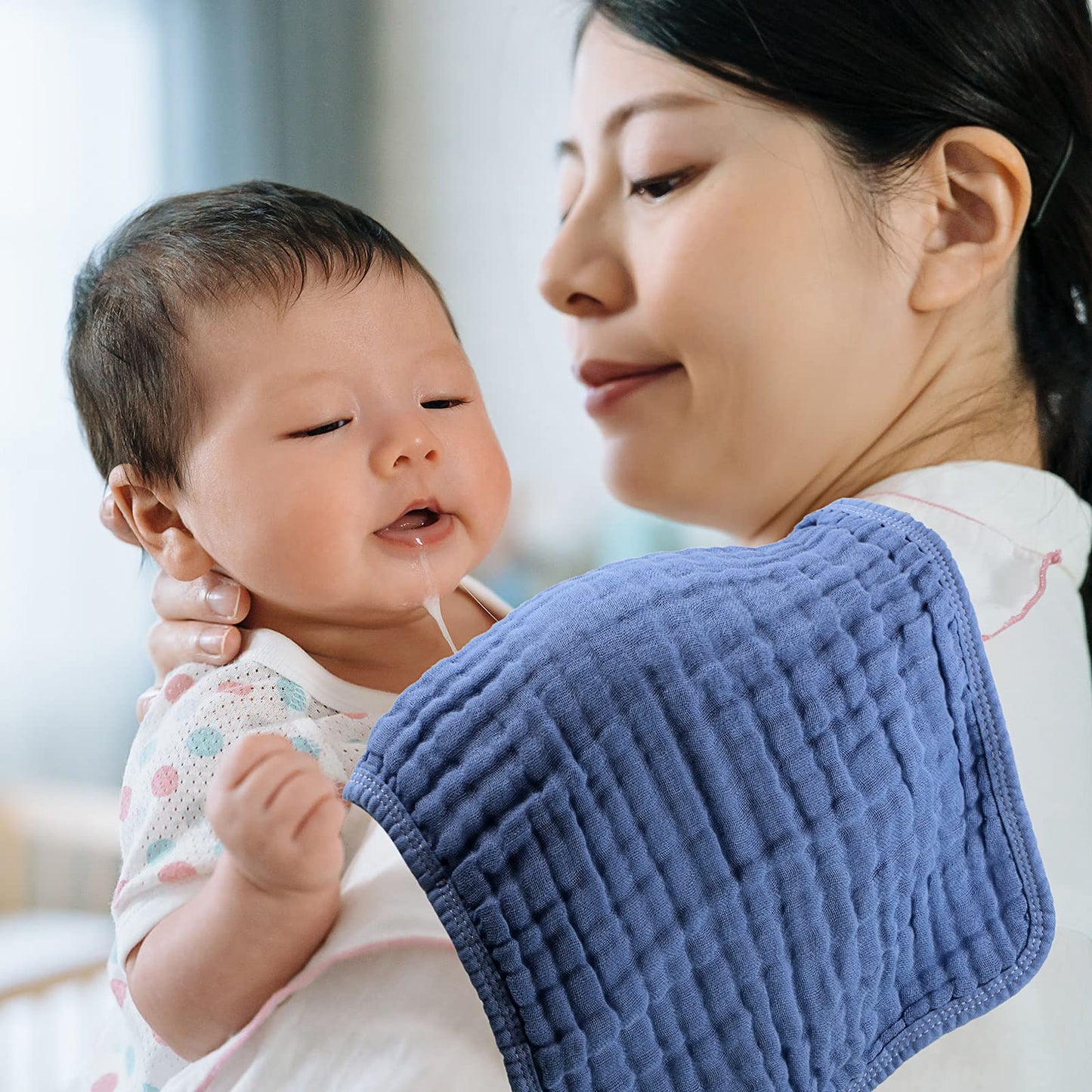 Tatuo 8 Pieces Baby Muslin Bibs & Burp Cloths Set, 20 X 10 Inch (Fresh Color)