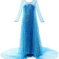 Jerrisapparel Girls Princess Costume Birthday Party Christmas Fancy Dress Up (4T, Blue With Accessories)