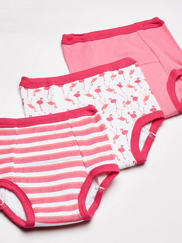 Luvable Friends Unisex Baby Cotton Training Pants, Flamingo, 4 Toddler