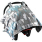 Baby Car Seat Canopy Cover - White Bear And Trees
