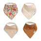 Baby Bandana Drool Bibs for Drooling and Teething 4 Pack Gift Set Flora by Copper Pearl