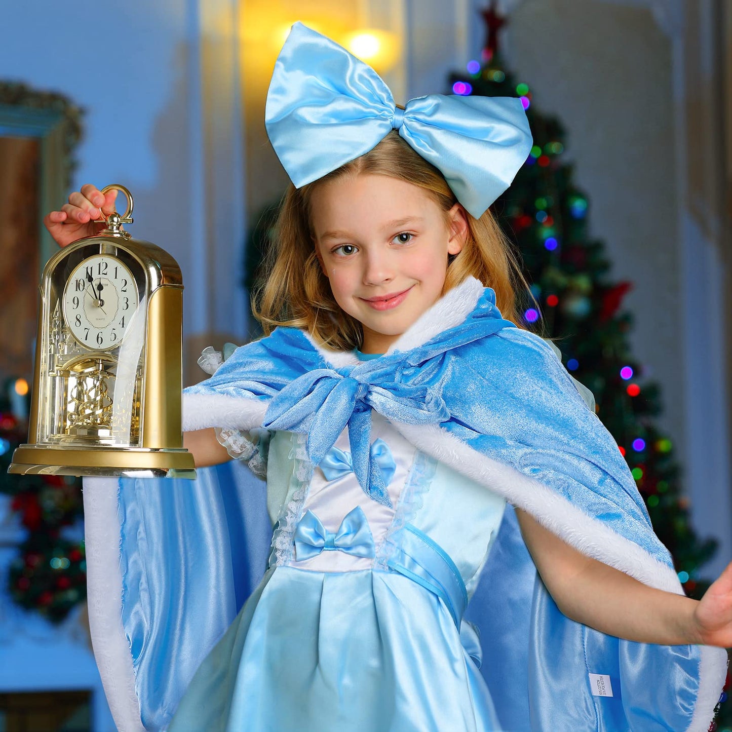 Unittype Winter Fur Princess Hooded Cape Cloak Costume Princess Dress Up For Girls Kids Toddlers Birthday Party Cosplay(3-4 Year