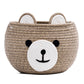 Cherrynow Cotton Rope Basket Baby Basket For Nursery, Bear Gift Basket For Kids, Empty Baby Shower Basket With Handles, Small Cu