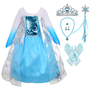 Lito Angels Toddler Girls Princess Dress Up Costumes Snow Queen Dress Halloween Christmas Costume With Accessories Size 5 B