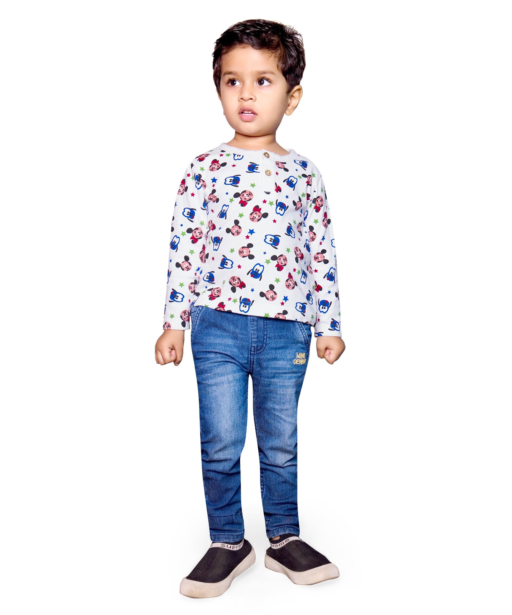 SEMBIAN Baby Boys and Baby Girls Round Neck Full Sleeves Printed TShirt (Multicolor, 912 Months)