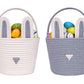 CubesLand First Easter Basket for Boys - 2-Piece Empty Bunny Basket Set with Colorful Woven Design, Easter Eggs Hunt Buckets for