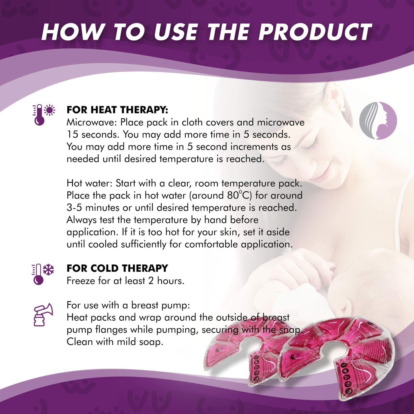 Mommyz Love Gel Nursing Pads For Breastfeeding - Hot & Cold Therapy Gel Breastfeeding Pads For Clogged Ducts Relief - Soothing R