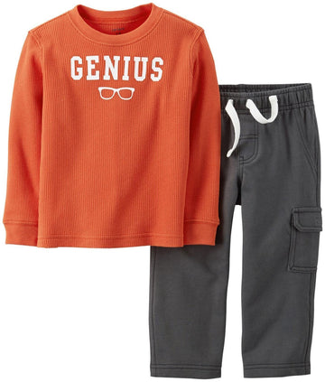 Carter'S 2 Piece Thermal Top Set (Baby) - Orange-3 Months