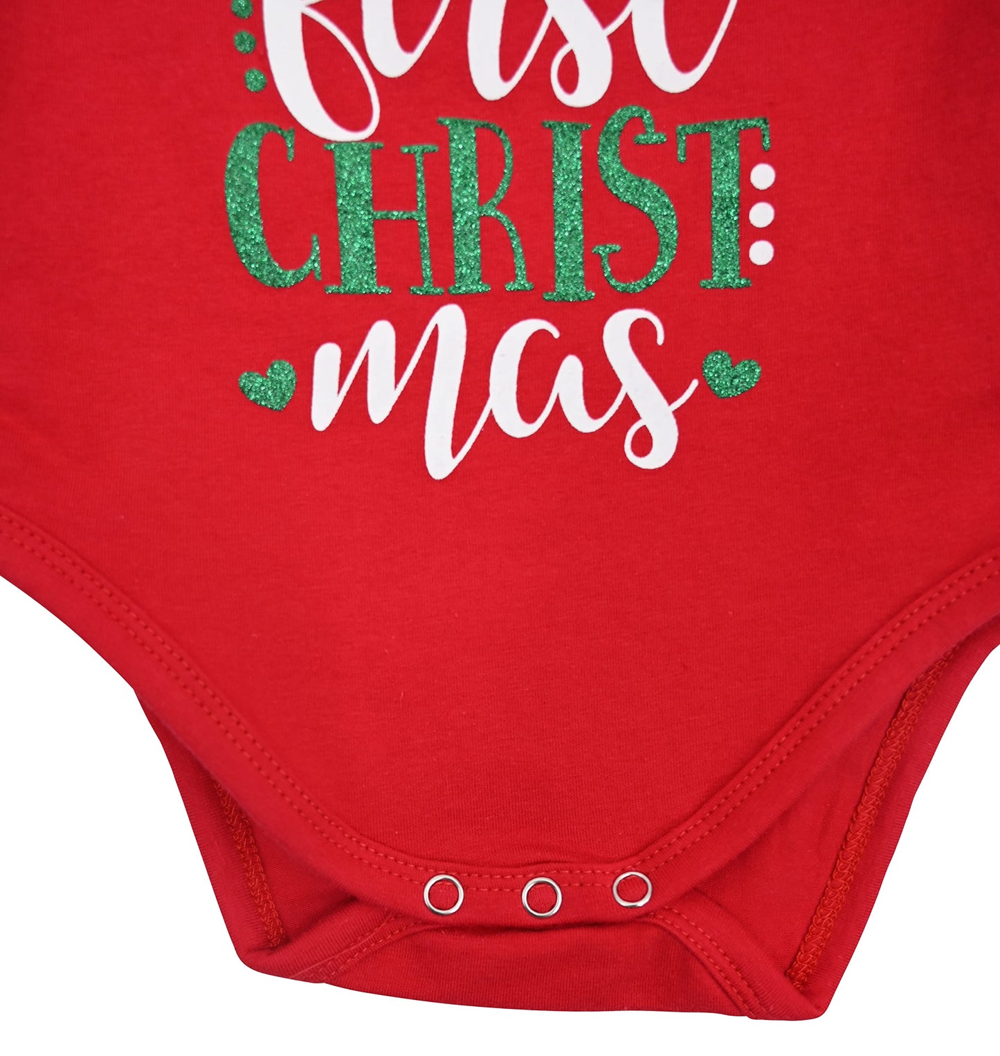 Baby Boys My First Christmas Long Sleeve Outfit Clothes Set (3M, Red)