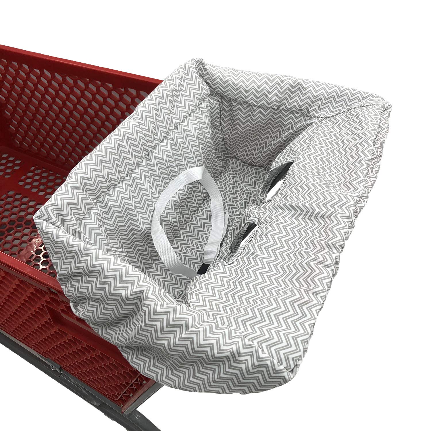 Portable Shopping Cart Cover, High Chair And Grocery Cart Covers For Babies, Kids, Infants & Toddlers, Attached Carry Bag (Gray
