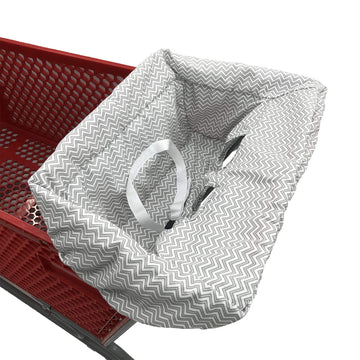 Portable Shopping Cart Cover, High Chair And Grocery Cart Covers For Babies, Kids, Infants & Toddlers, Attached Carry Bag (Gray
