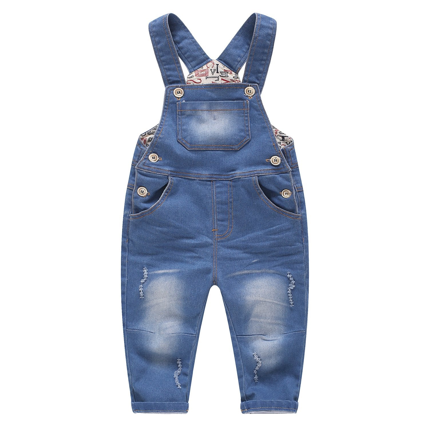 Kidscool Space Baby & Little Boys/Girls Denim Overalls,Jean Workwear,Light Blue,12-18 Months