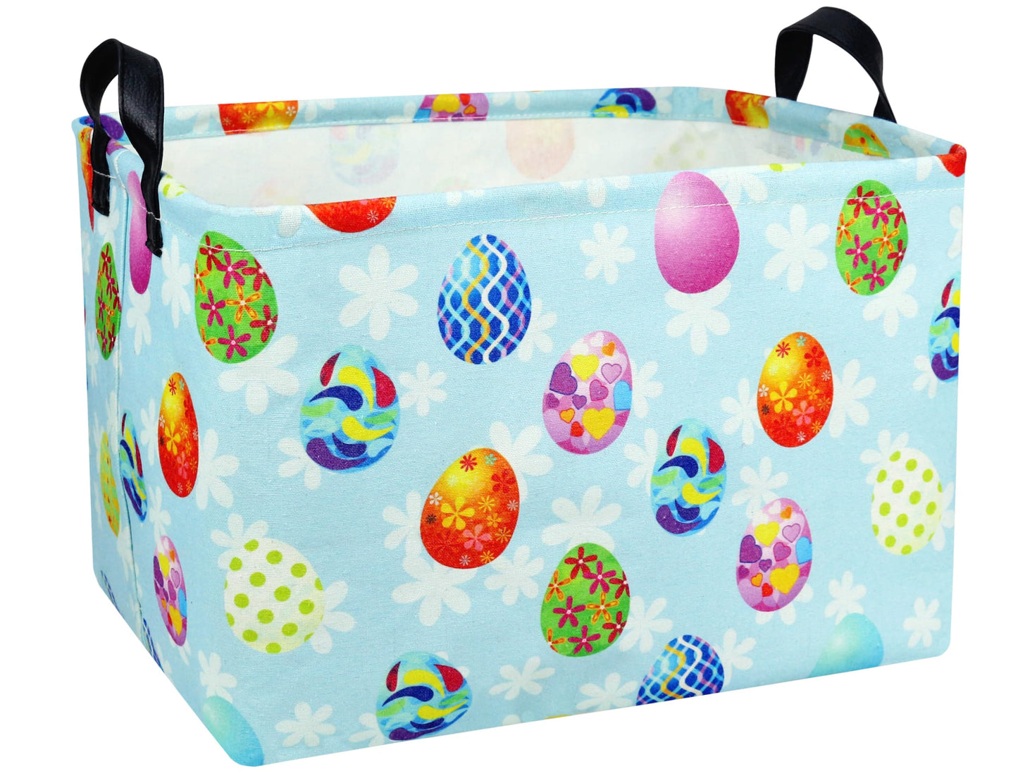 BOOHIT Large Easter Baskets for Kids Teen Boys Personalized Egg Hunting Baskets Baby Girl Fabric Empty Easter Gift Bakset ( Blue