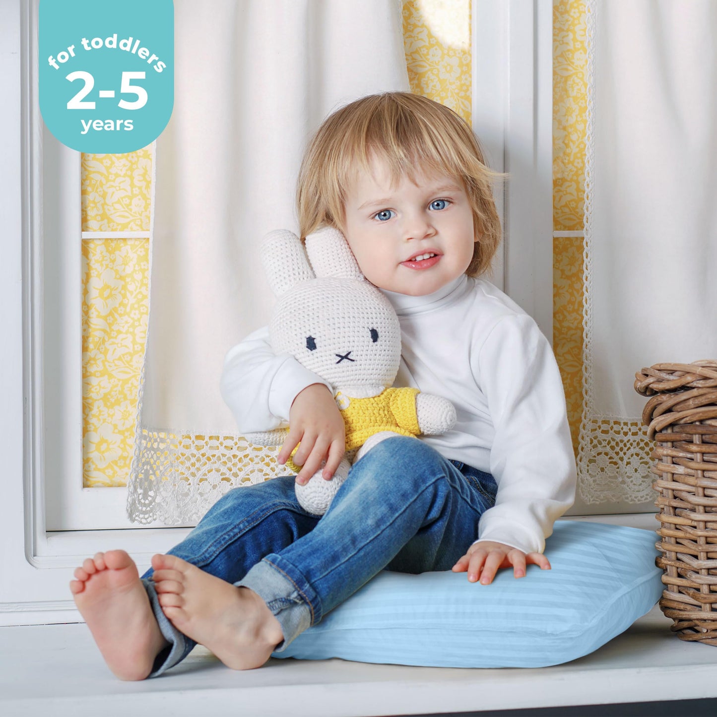 Utopia Bedding Toddler Pillow (Light Blue, 2 Pack) 13X18 Pillows For Sleeping, Soft And Breathable Cotton Blend Shell, Small Kid