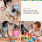 LOVEVERY | The Block Set | Solid Wood Building Blocks and Shapes + Wooden Storage Box, 70 Pieces, 18 Colors, 20+ Activities, Tod