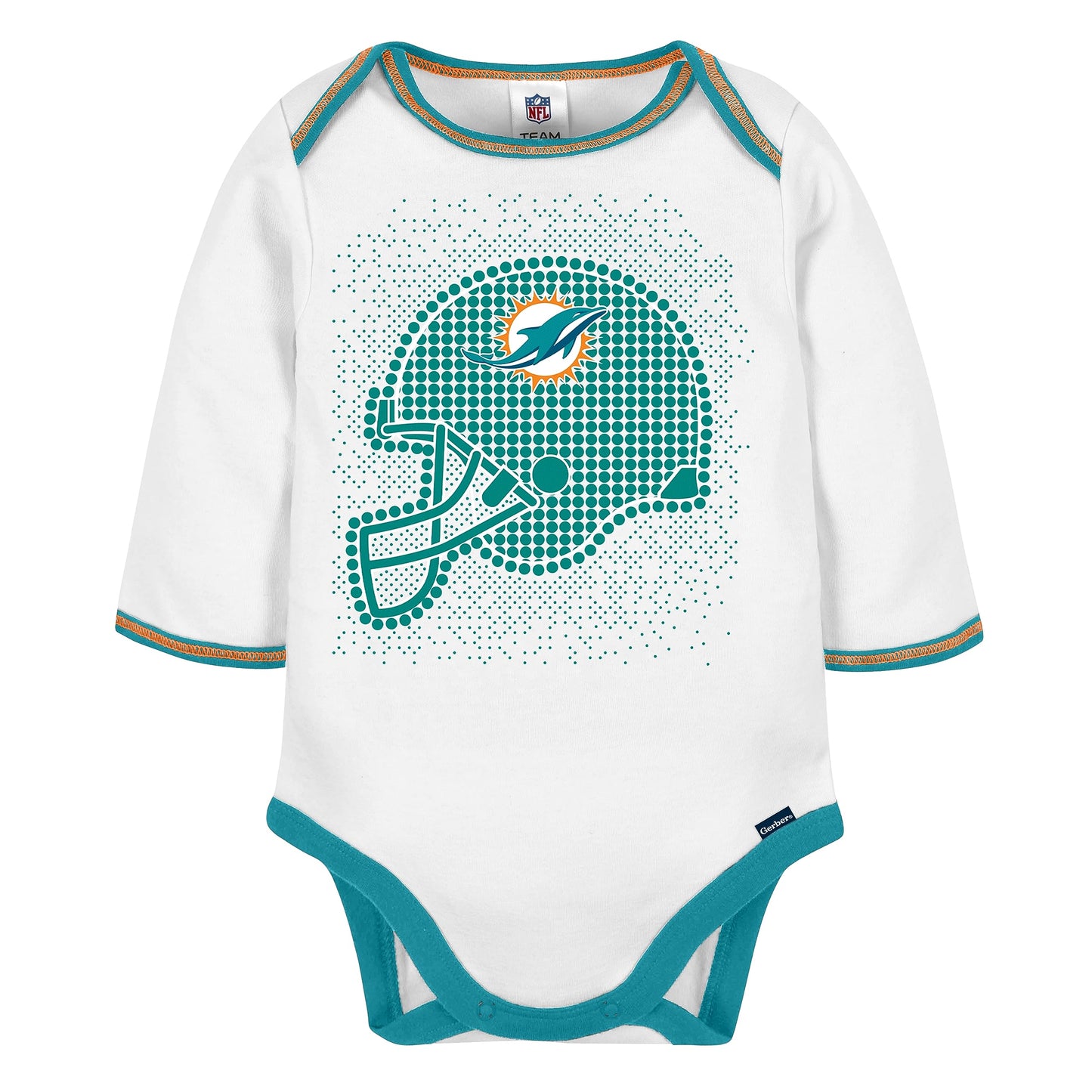 Gerber Nfl Baby Boys' 3Pc Bodysuit, Footed Pant, & Cap Set, Miami Dolphins, 3-6 Months