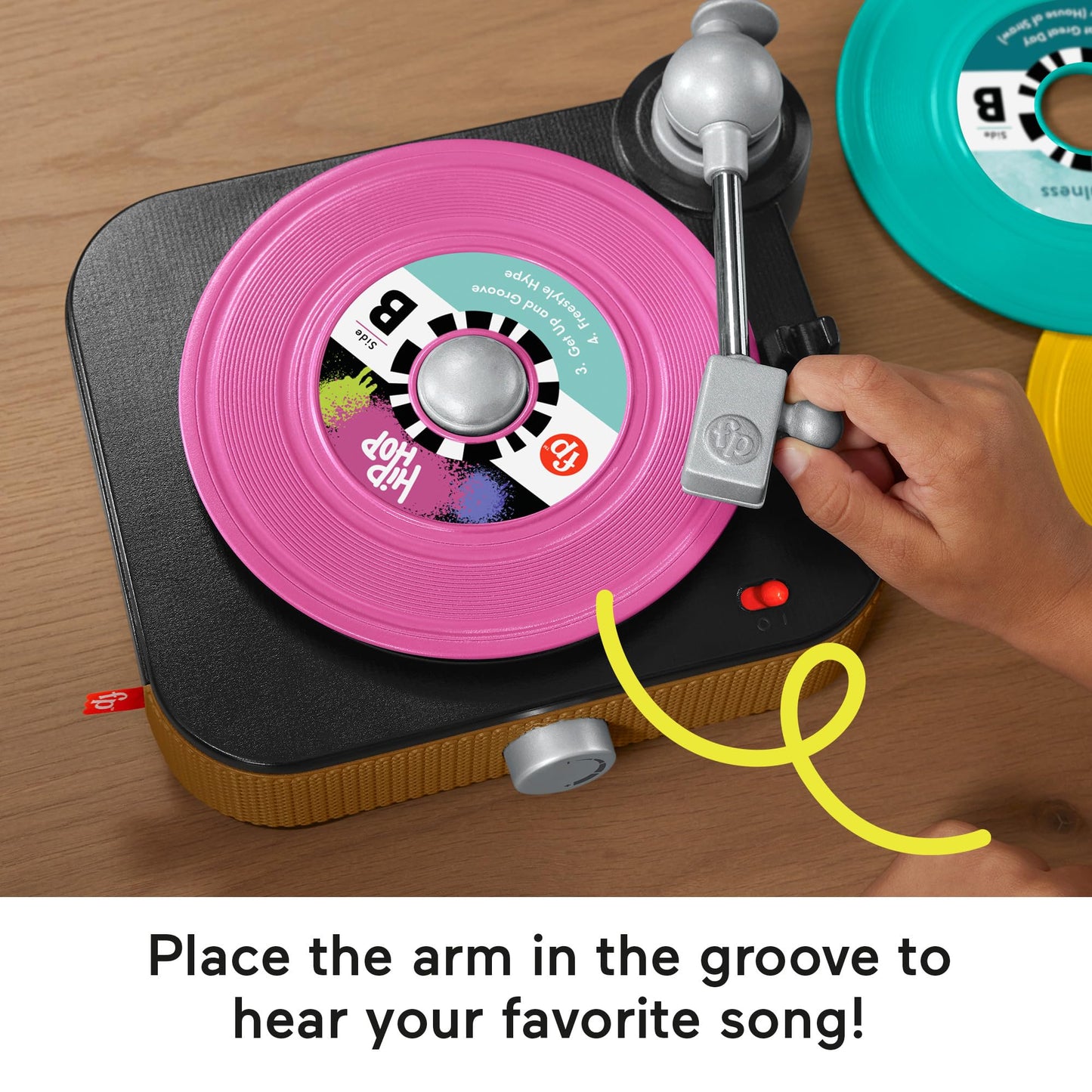 Fisher-Price Musical Toy, Rockin Record Player for Preschool Pretend Play for Kids Ages 3+ Year