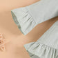 Bilison Toddler Baby Girl Clothes Cotton Linen Long Sleeve Ruffle Top And Ripped Jeans Outfit Sets