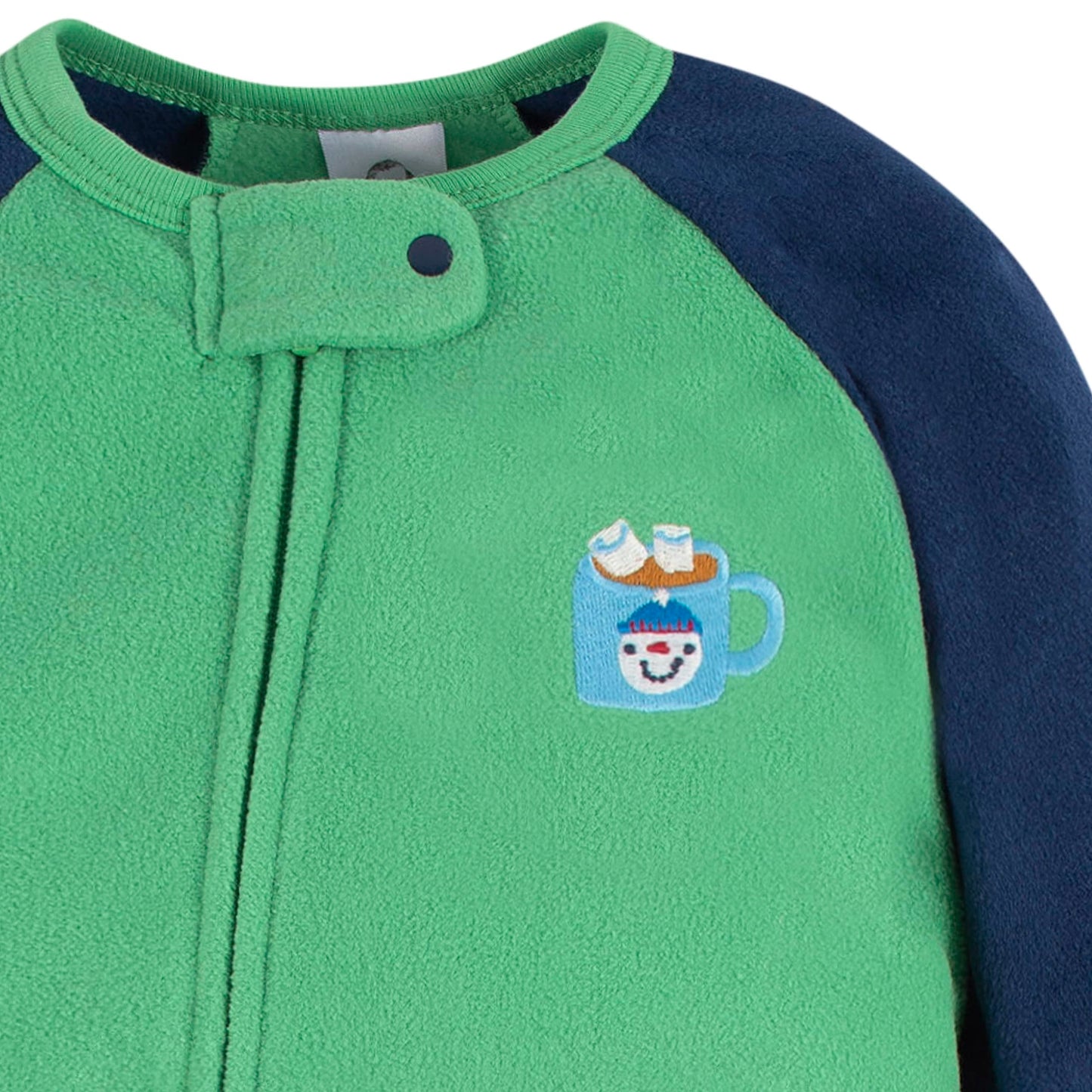 Gerber Baby Boys' Toddler Loose Fit Flame Resistant Fleece Footed Pajamas 2-Pack, Blue Mug, 6-9 Months