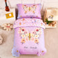 Perfemet Pink Girls Toddler Bedding Set 4 Piece Floral Butterfly Printed Toddler Comforter Set With Sheets Soft Lightweight Tie