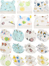 Geyoga 18 Pcs Baby Hats Mittens and Socks Set Newborn Mittens No Scratch Baby Hats and Newborn Socks for 0-6 Months(Gender Neutr