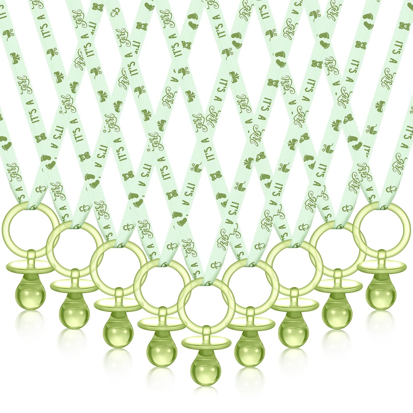 Geiserailie 36 Pcs Baby Shower Pacifiers Necklace Acrylic Pacifiers Necklace Charm Party Favors For Girls Boys Baby Shower Party