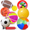 Ynanimery Balls for Toddlers 1-3, Toy Balls for Kids, Set of 8 Sport Toys with Pump/Beach Balls/Soccer/Basketball/Tennis/Footbal