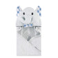 Hudson Baby Unisex Baby Cotton Animal Face Hooded Towel, Gingham Elephant, One Size