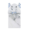 Hudson Baby Unisex Baby Cotton Animal Face Hooded Towel, Gingham Elephant, One Size