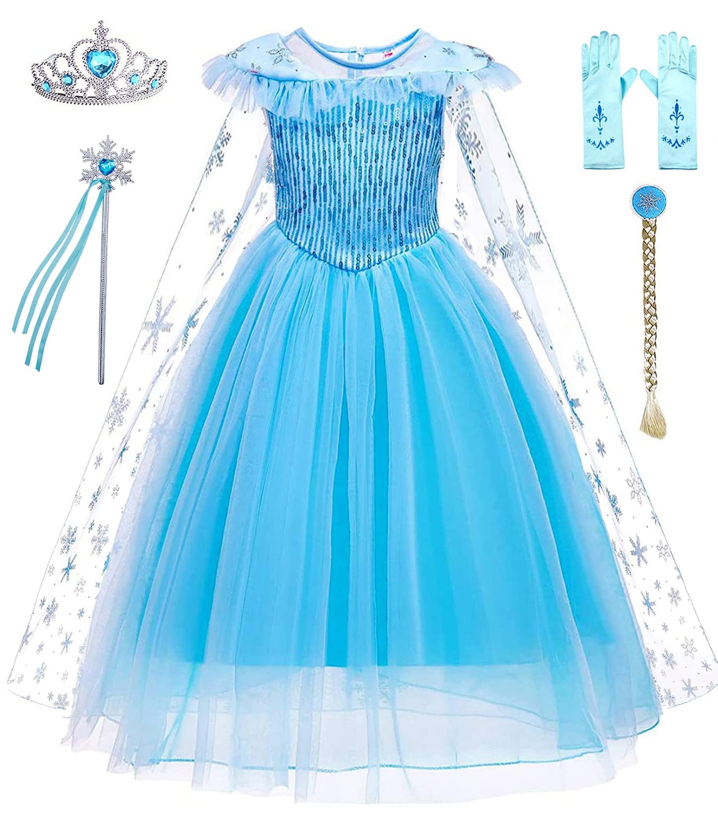 Avady Princess Costume For Girls Princess Dresses For Girls Kids Halloween Dress Up Costume 5T 6Y