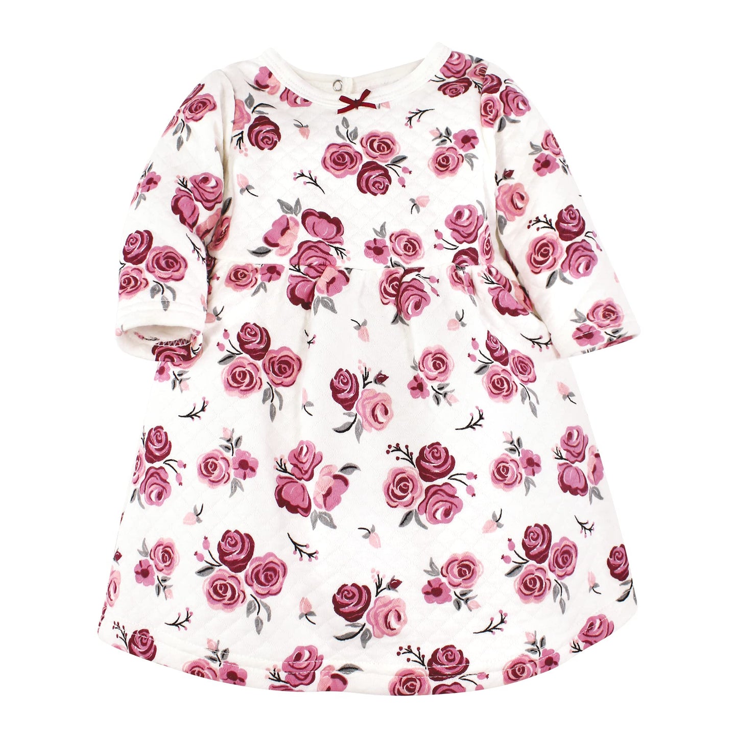 Hudson Baby Girls' Cotton Dresses, Burgundy Rose, 6-9 Months