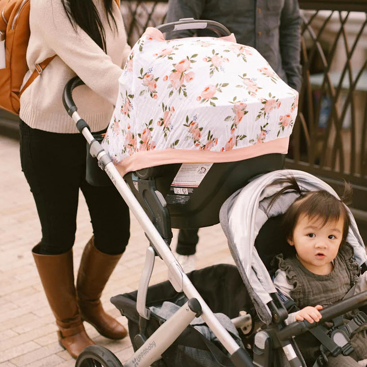 Little Unicorn Breathable Car Seat Canopy | Magnetic Closure & Universal Fit | Cover Baby From Elements (Watercolor Roses)