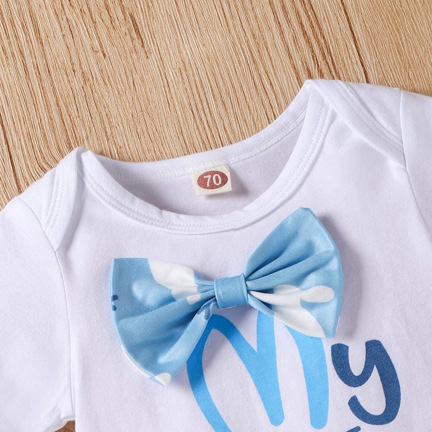 Baby Boy Easter Outfits Newborn Clothes Stuff Infant Summer 3 Piece My First Easter Romper Short Sleeve + Pants + Hat Blue Rabbi